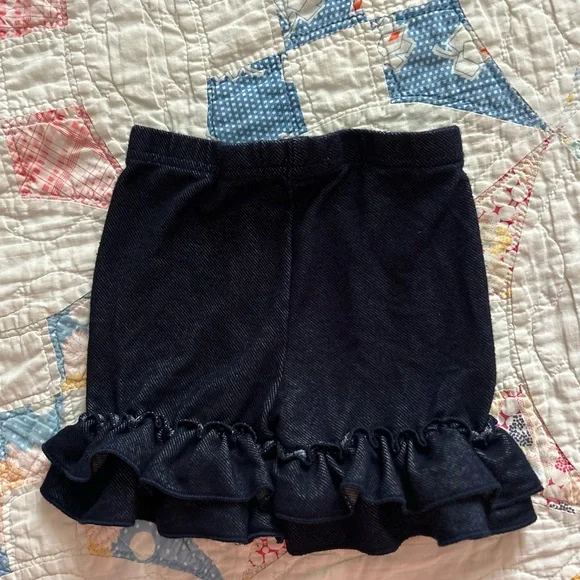 Pearls and Piggytails Baby Girl Denin Ruffle Baby Shorts - Picture 2 of 4